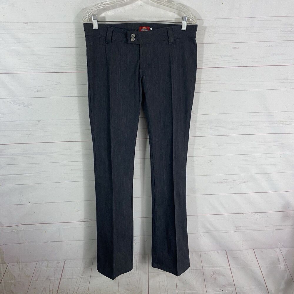 Dickies Womens Straight Leg Pants Size 9 Gray Cotton Blend Low Rise 32x31